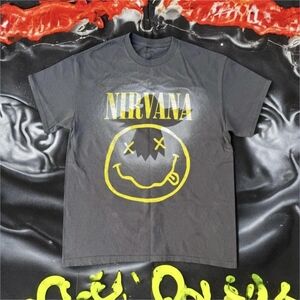 NIRVANA DOVE t-shirt constructed of band graphic tee and spray paint - MEDIUM